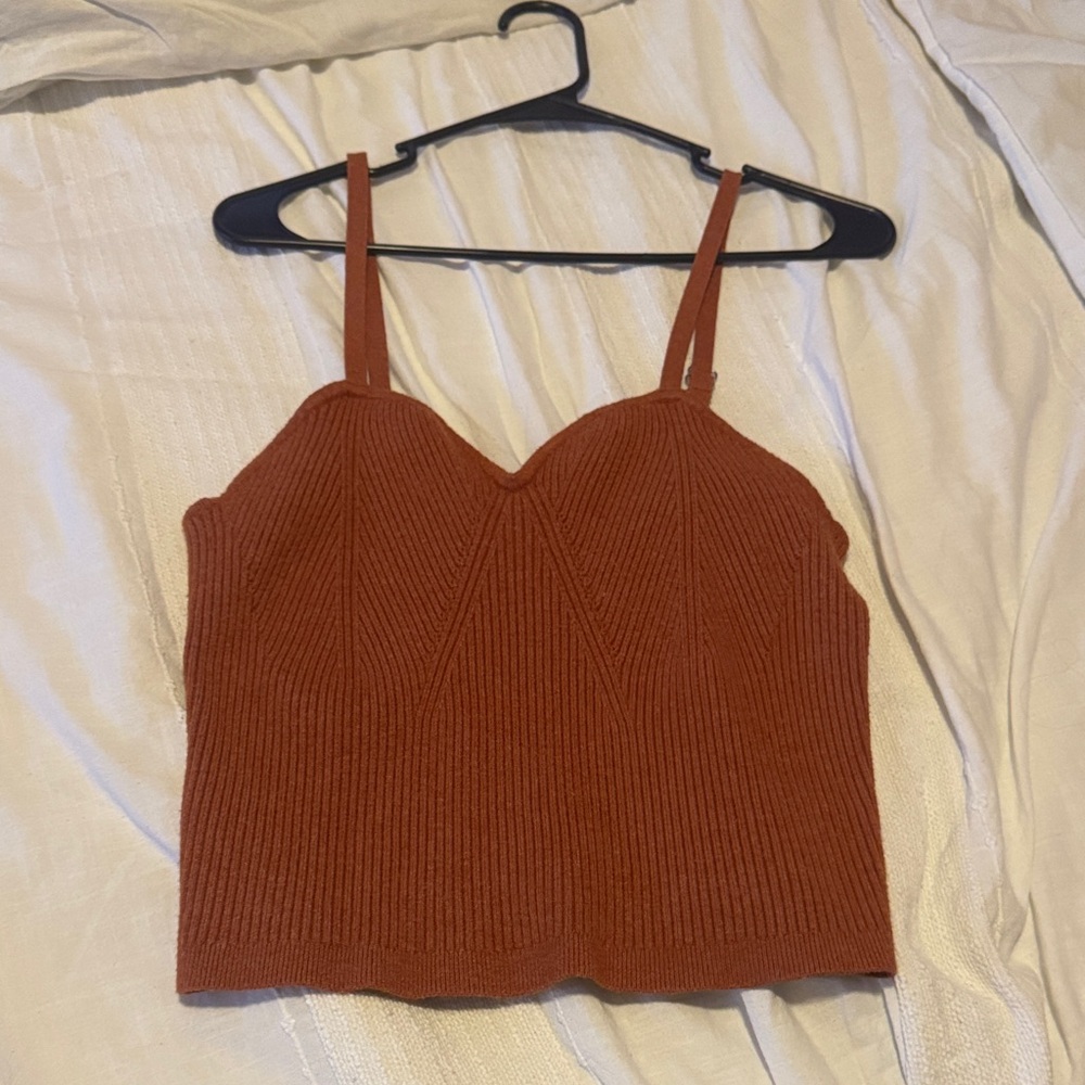 Wild Fable Terracotta Ribbed Cami